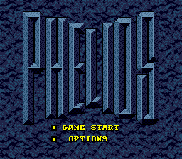 Phelios title screen for Sega Genesis